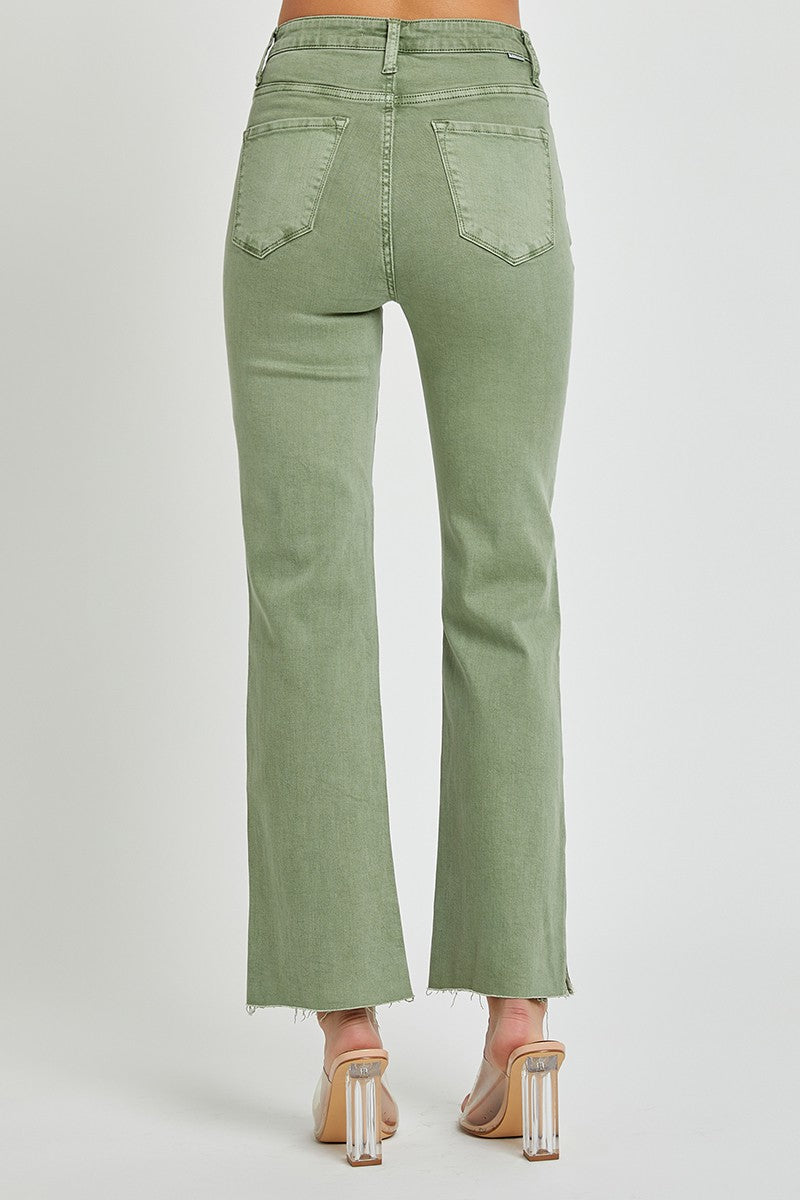 Risen Olive Straight Leg Jeans