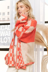 Sherbet Checkered Cardigan