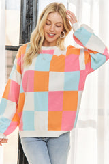 Spring Forward Checkered Sweater