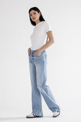 Mica Distressed Wide Leg Jeans