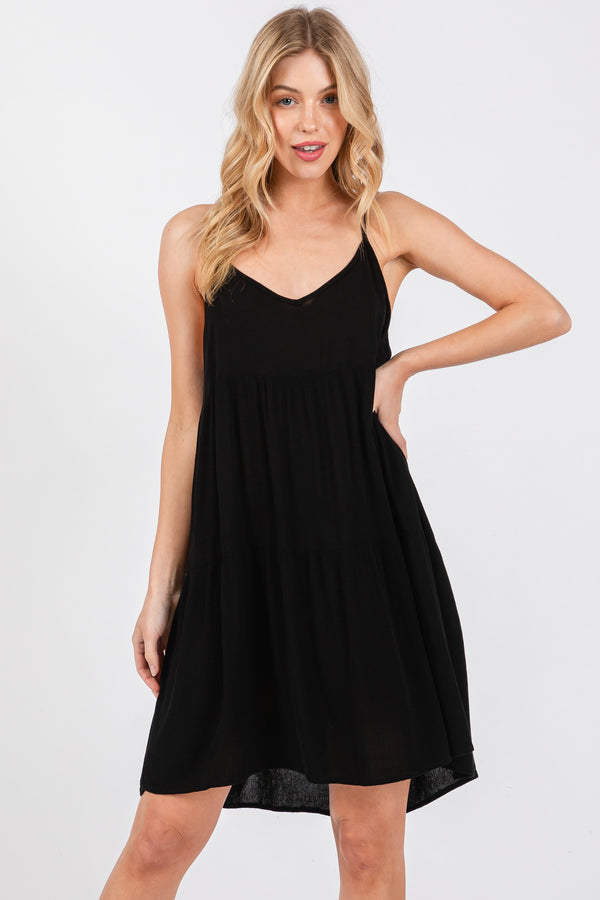 Babydoll Black Cami Mini Dress