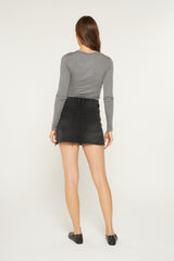 Mica Raw Hem Denim Skirt