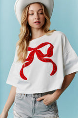 Miss America Oversized Bow Crop Tee