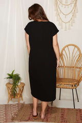 Everyday Basic Black Ribbed Dress