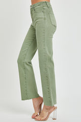 Risen Olive Straight Leg Jeans