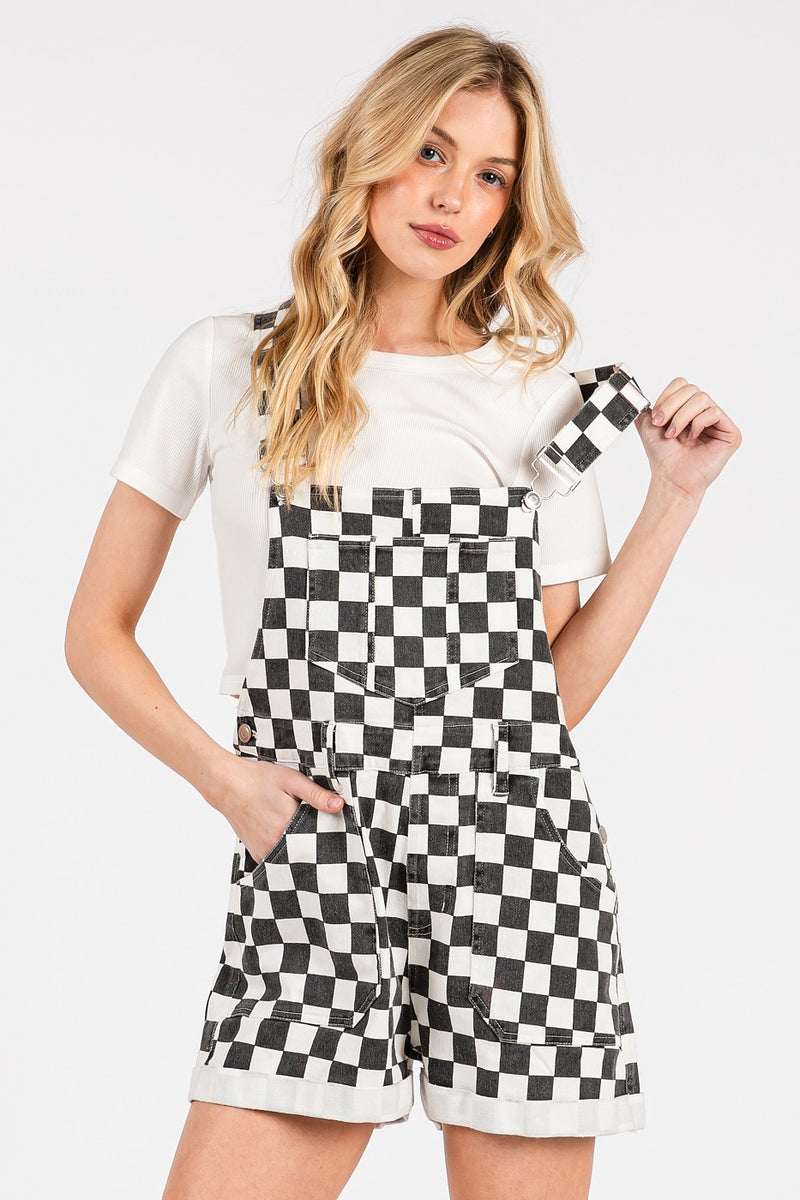 Race Day Checkered Shortalls