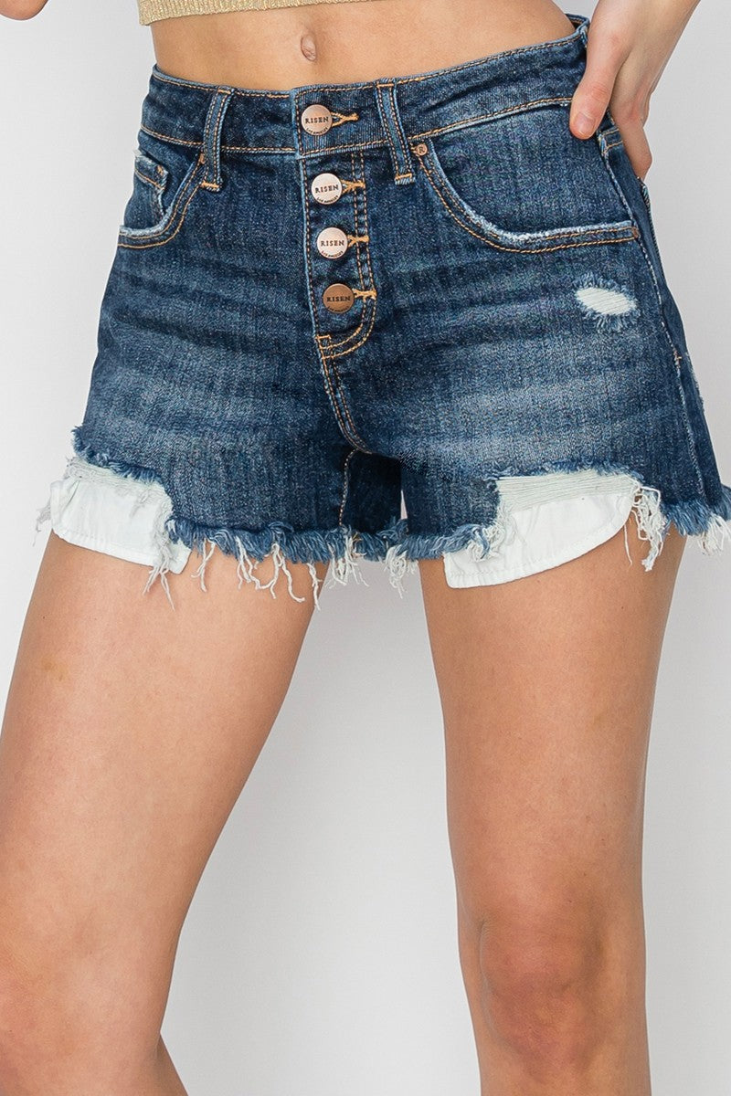 Risen Button Fly Mid Rise Shorts