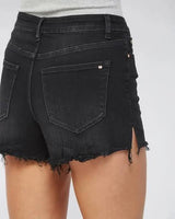 Mica Black Denim Shorts