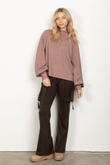 Mocha Mock Neck Top