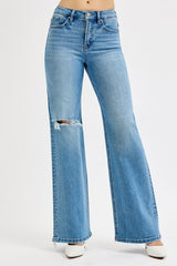 Risen Tummy Control Wide Leg Jeans