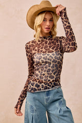 Mesh Leopard Long Sleeve