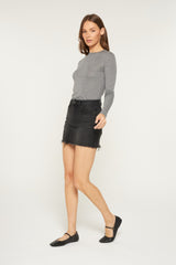 Mica Raw Hem Denim Skirt