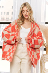 Sherbet Checkered Cardigan