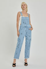 Risen Cargo Star Print Overalls