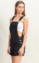 Georgia Black Gauze Shortalls