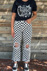 Race Day Checkered Jeans