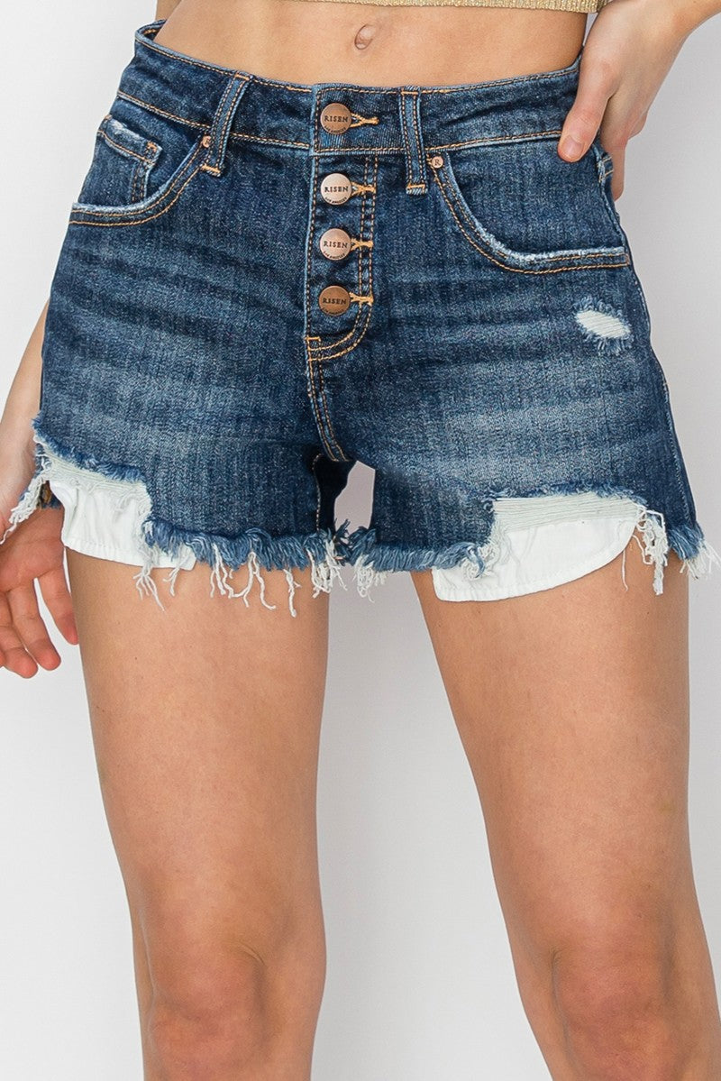 Risen Button Fly Mid Rise Shorts