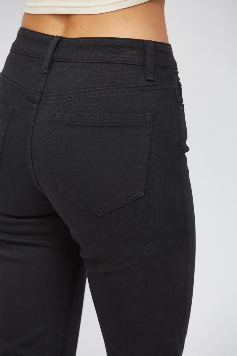 Mica Black Crop Sharkbite Jeans