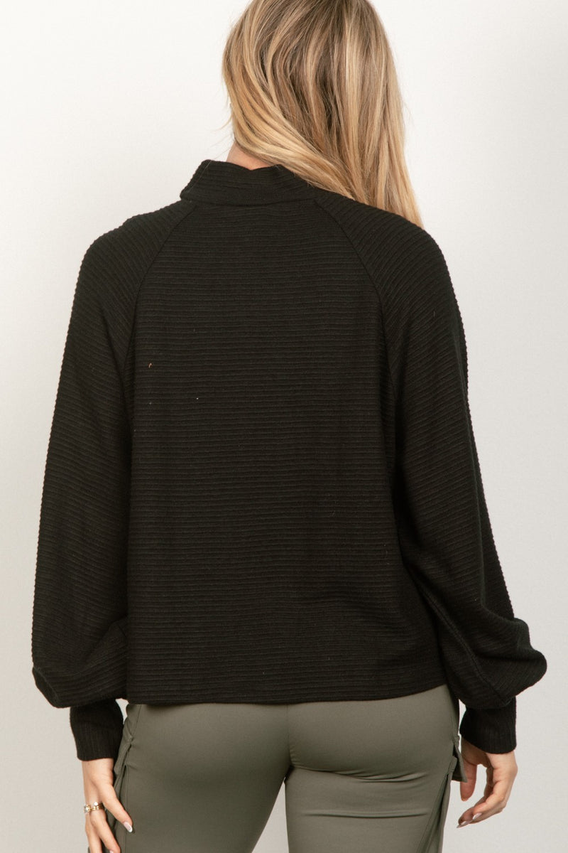 Black Mock Neck Top