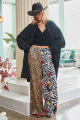 Split Decision Leopard Zebra Pants