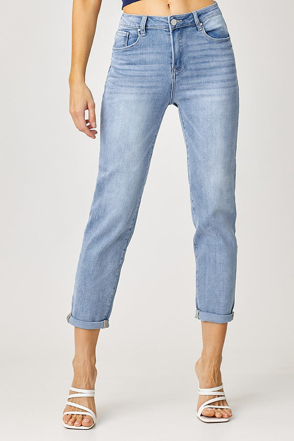 Risen Mid Rise Boyfriend Jeans