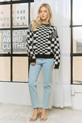 Race Day Checkered Sweater