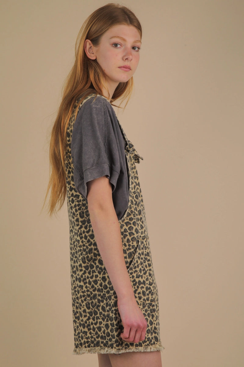 Leopard Tie Strap Romper