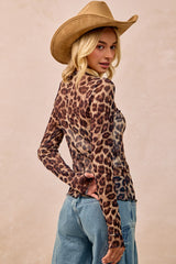 Mesh Leopard Long Sleeve