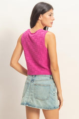 Checkered Button Top