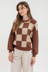 Coffee House Checkered Sweater