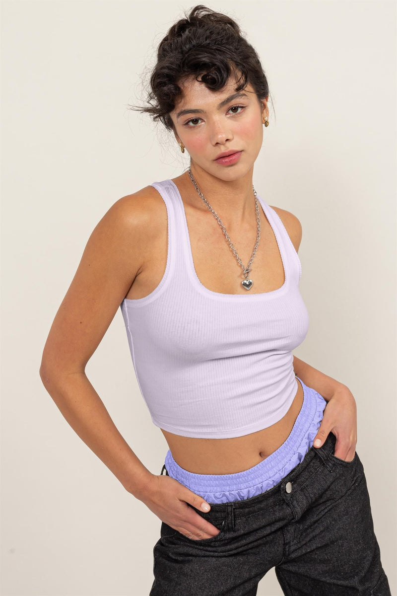 Lavender Fields Cropped Tank
