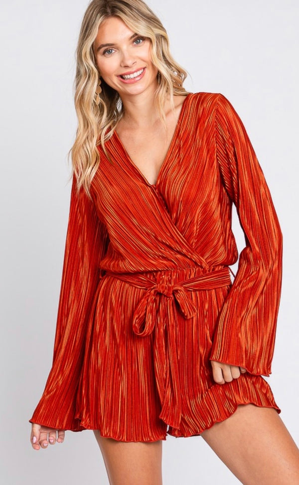 Rust Satin Dreams Romper