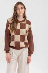 Coffee House Checkered Sweater