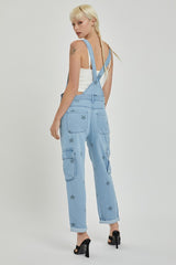 Risen Cargo Star Print Overalls