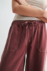 Mica Maroon Wide Leg Joggers