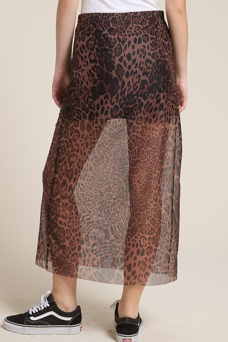 Leopard Rocker Mesh Skirt