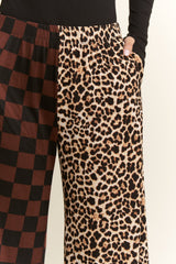 Split Decision Leopard Checkered Pants