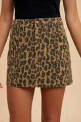 Eyes on me leopard skirt