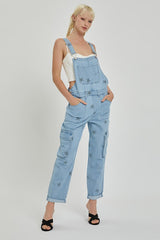 Risen Cargo Star Print Overalls