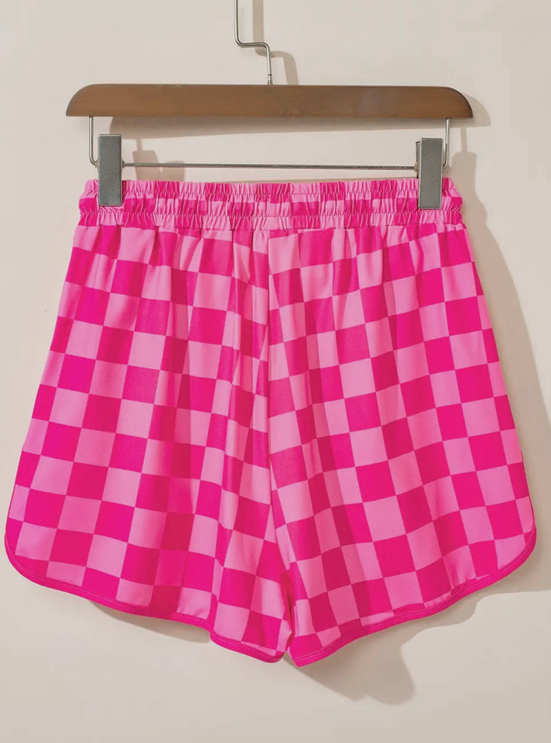 Checks Out Shorts Pink