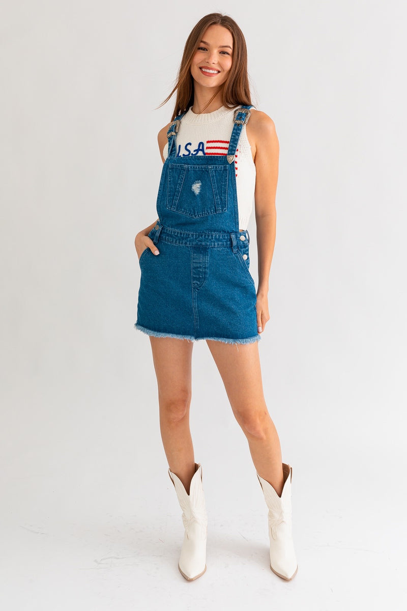 Western Belt Denim Skirtall