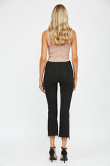 Mica Straight Crop Black Jeans