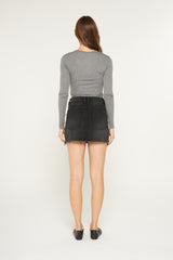 Mica Raw Hem Denim Skirt