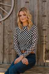 Race Day Checkered Mesh Top