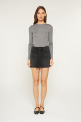 Mica Raw Hem Denim Skirt