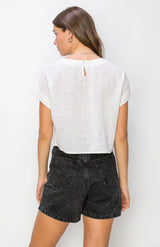 Cuffed Short Sleeve Top