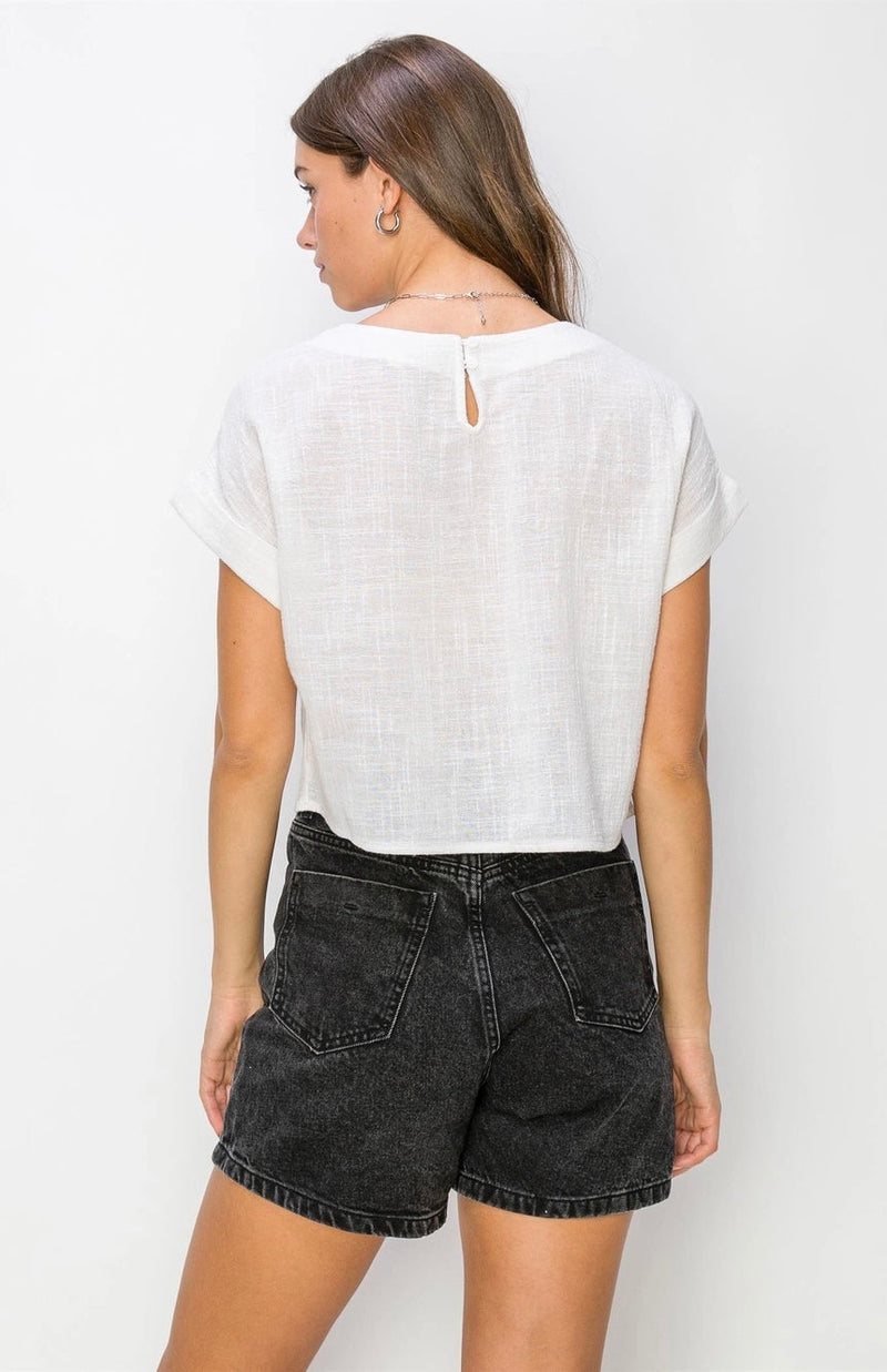 Cuffed Short Sleeve Top