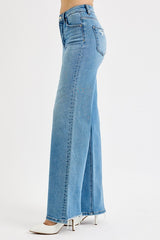 Risen Tummy Control Wide Leg Jeans