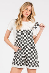 Race Day Checkered Short Overalls