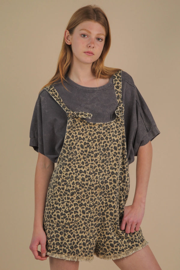 Leopard Tie Strap Romper